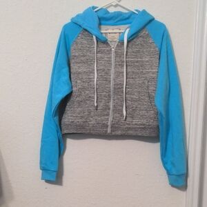 Doublju Women's Cropped Hooded Fleece Zip Up Sweatshirt. Size 1X NWT